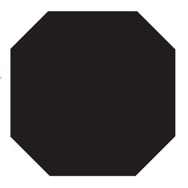 Winckelmans Octagon 10x10 cm, vlak, noir (NOI), 9 mm dik, afname per doos van 0,5 m²