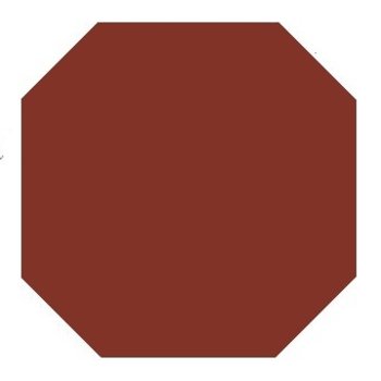 Winckelmans Octagon 10x10 cm, vlak, rouge (ROU), 9 mm dik a 0,5 m²