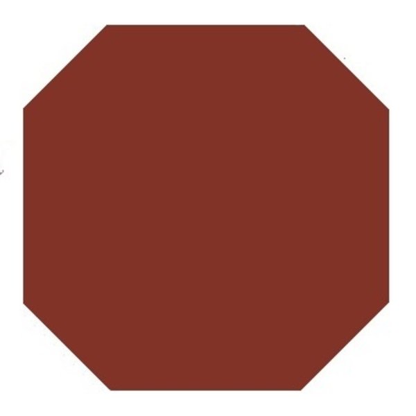 Winckelmans Octagon 10x10 cm, vlak, rouge (ROU), 9 mm dik, afname per doos van 0,5 m²