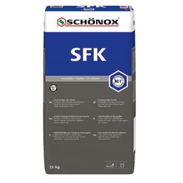 Schonox SFK poedertegellijm grijs zak 25kg
