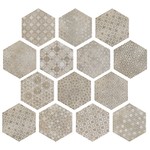 IMSO Bibulca Taupe Orient hexagon decor 17,5x20, afname per doos van 0,71 m²