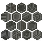 IMSO Bibulca Black Frame hexagon decor 17,5x20, afname per doos van 0,71 m²
