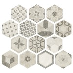 IMSO Bibulca White Classic hexagon decor 17,5x20, afname per doos van 0,71 m²