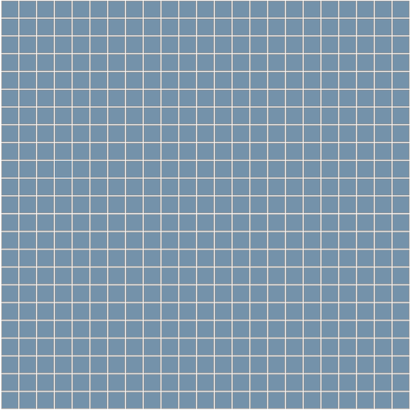 Winckelmans Mozaïek 1,2x1,2 cm, vlak, blue (BEU), 3,8 mm dik, afname per doos van 1,33 m²