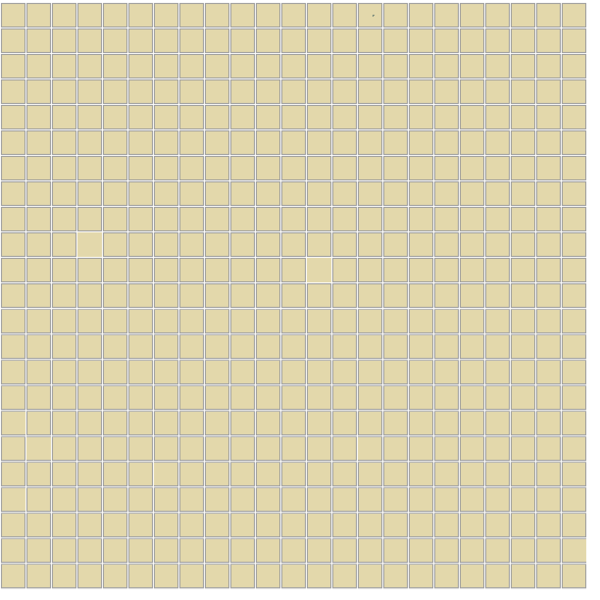 Winckelmans Mozaïek 1,2x1,2 cm, vlak, vanille (VAN), 3,8 mm dik, afname per doos van 1,33 m²