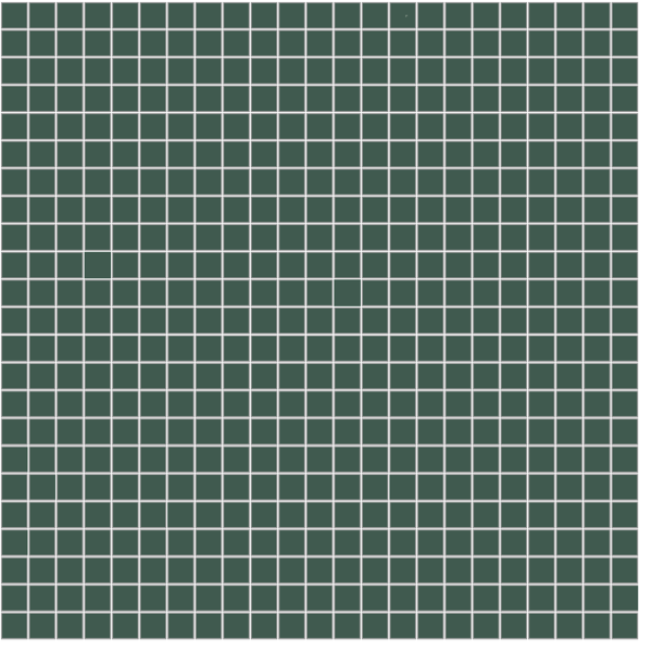 Winckelmans Mozaïek 1,2x1,2 cm, vlak, vert fonce (VEF), 3,8 mm dik, afname per doos van 1,33 m²