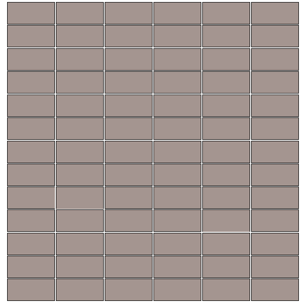 Winckelmans Mozaïek 2,35x5 cm, kruisvoeg, vlak, pale gris (GRP), 5 mm dik, afname per doos van 1,01 m²