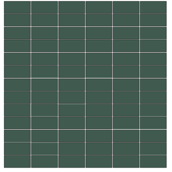 Winckelmans Mozaïek 2,35x5 cm, kruisvoeg, vlak, vert fonce (VEF), 5 mm dik a 1,01 m²