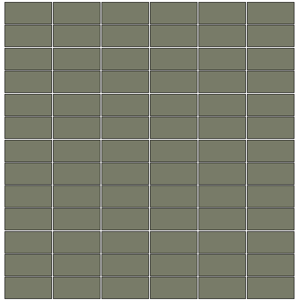 Winckelmans Mozaïek 2,35x5 cm, kruisvoeg, vlak, australian green (VEA), 5 mm dik, afname per doos van 1,01 m²