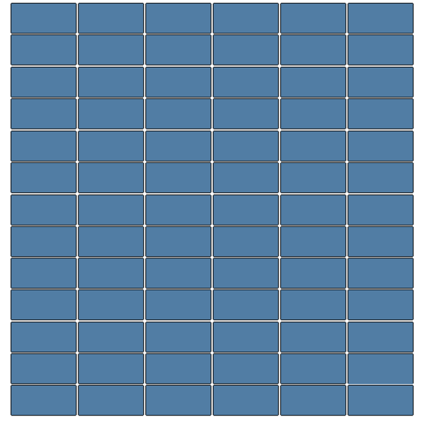 Winckelmans Mozaïek 2,35x5 cm, kruisvoeg, vlak, bleu fonce (BEF), 5 mm dik, afname per doos van 1,01 m²