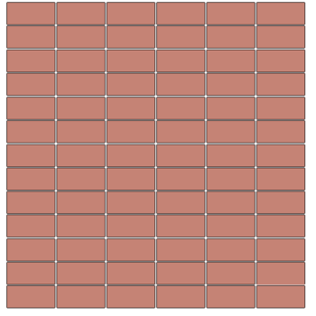 Winckelmans Mozaïek 2,35x5 cm, kruisvoeg, vlak, vieux rose (RSV), 5 mm dik a 1,01 m²