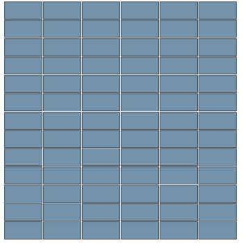 Winckelmans Mozaïek 2,35x5 cm, kruisvoeg, vlak, blue (BEU), 5 mm dik a 1,01 m²