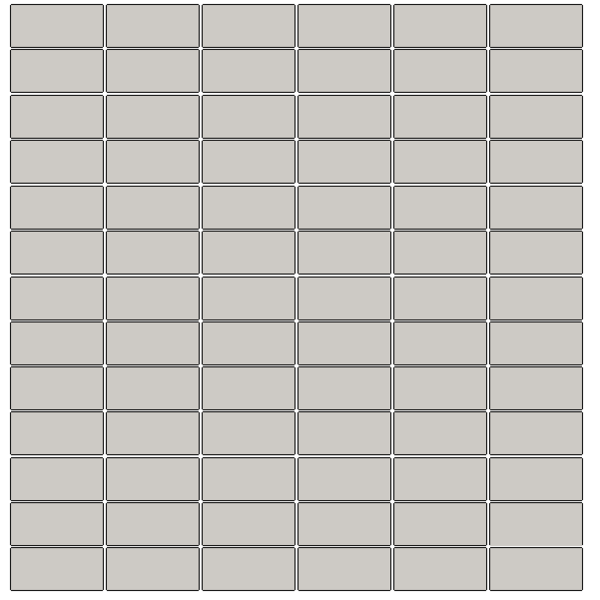 Winckelmans Mozaïek 2,35x5 cm, kruisvoeg, vlak, gris perle (PER), 5 mm dik, afname per doos van 1,01 m²