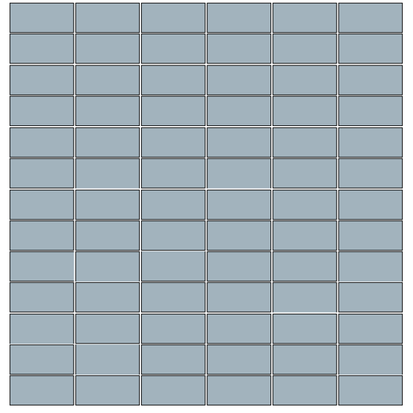 Winckelmans Mozaïek 2,35x5 cm, kruisvoeg, vlak, pale blue (BEP), 5 mm dik, afname per doos van 1,01 m²