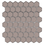 Winckelmans Hexagon 2,5 cm, vlak, pale gris (GRP), 3,8 mm dik, afname per doos van 1,066 m²