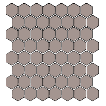 Winckelmans Hexagon 2,5 cm, vlak, pale gris (GRP), 3,8 mm dik a 1,066 m²