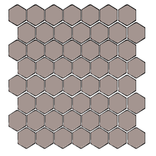 Winckelmans Hexagon 2,5 cm, vlak, pale gris (GRP), 3,8 mm dik, afname per doos van 1,066 m²