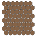 Winckelmans Hexagon 2,5 cm, vlak, havana (HAV), 3,8 mm dik, afname per doos van 1,066 m²
