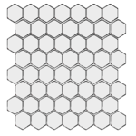 Winckelmans Hexagon 2,5 cm, vlak, super blanc (BAS), 3,8 mm dik, afname per doos van 1,156 m²