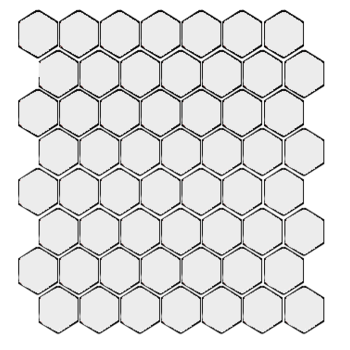 Winckelmans Hexagon 2,5 cm, vlak, super blanc (BAS), 3,8 mm dik a 1,066 m²