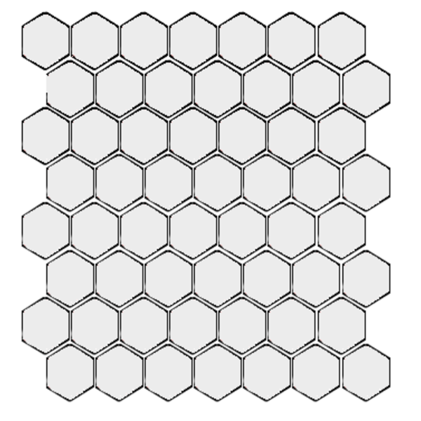 Winckelmans Hexagon 2,5 cm, vlak, super blanc (BAS), 3,8 mm dik, afname per doos van 1,066 m²