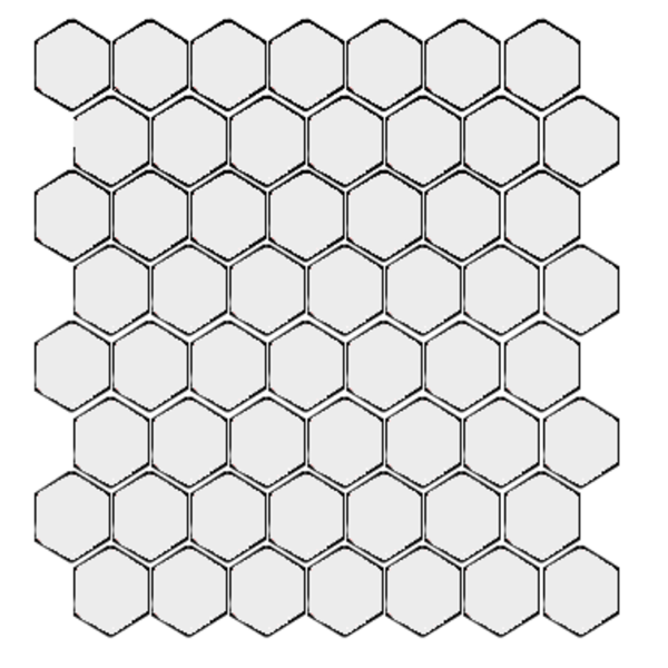 Winckelmans Hexagon 2,5 cm, vlak, super blanc (BAS), 3,8 mm dik, afname per doos van 1,156 m²