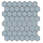 Winckelmans Hexagon 2,5 cm, vlak, pale blue (BEP), 3,8 mm dik, afname per doos van 1,066 m²