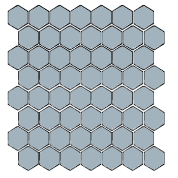 Winckelmans Hexagon 2,5 cm, vlak, pale blue (BEP), 3,8 mm dik a 1,066 m²