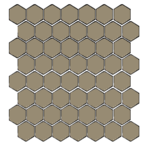 Winckelmans Hexagon 2,5 cm, vlak, taupe (TAU), 3,8 mm dik, afname per doos van 1,066 m²