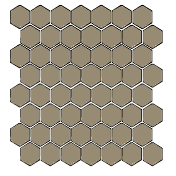 Winckelmans Hexagon 2,5 cm, vlak, taupe (TAU), 3,8 mm dik a 1,066 m²