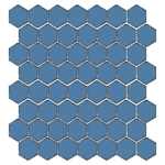Winckelmans Hexagon 2,5 cm, vlak, bleu fonce (BEF), 3,8 mm dik, afname per doos van 1,156 m²