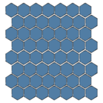 Winckelmans Hexagon 2,5 cm, vlak, bleu fonce (BEF), 3,8 mm dik, afname per doos van 1,066 m²