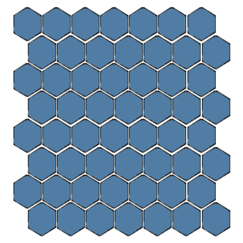 Winckelmans Hexagon 2,5 cm, vlak, bleu fonce (BEF), 3,8 mm dik a 1,066 m²