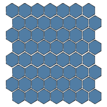 Winckelmans Hexagon 2,5 cm, vlak, bleu fonce (BEF), 3,8 mm dik a 1,156 m²