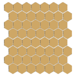 Winckelmans Hexagon 2,5 cm, vlak, jaune (JAU), 3,8 mm dik, afname per doos van 1,156 m²