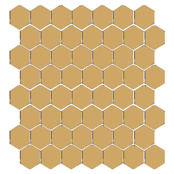 Winckelmans Hexagon 2,5 cm, vlak, jaune (JAU), 3,8 mm dik a 1,156 m²