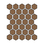 Winckelmans Hexagon 5 cm, vlak, havana (HAV), 5 mm dik, afname per doos van 0,83 m²