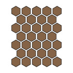 Winckelmans Hexagon 5 cm, vlak, havana (HAV), 5 mm dik, afname per doos van 0,83 m²