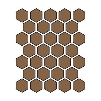 Winckelmans Hexagon 5 cm, vlak, havana (HAV), 5 mm dik a 0,83 m²