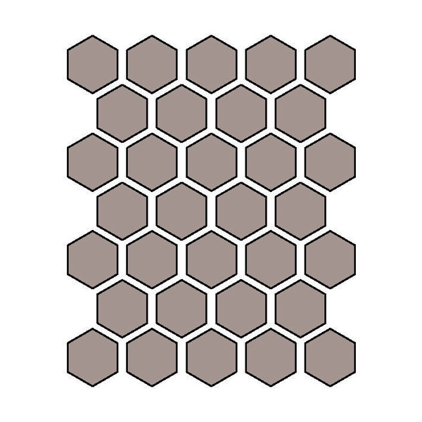 Winckelmans Hexagon 5 cm, vlak, pale gris (GRP), 5 mm dik, afname per doos van 0,83 m²
