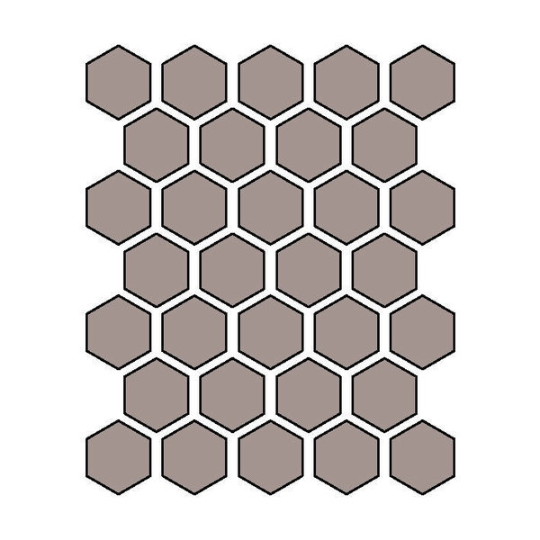 Winckelmans Hexagon 5 cm, vlak, pale gris (GRP), 5 mm dik, afname per doos van 0,83 m²