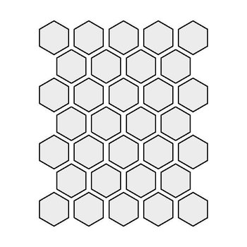 Winckelmans Hexagon 5 cm, vlak, super blanc (BAS), 5 mm dik a 0,83 m²