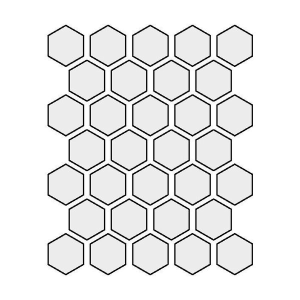 Winckelmans Hexagon 5 cm, vlak, super blanc (BAS), 5 mm dik, afname per doos van 0,83 m²