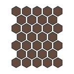 Winckelmans Hexagon 5 cm, vlak, brun (CHO), 5 mm dik, afname per doos van 0,83 m²