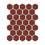 Winckelmans Hexagon 5 cm, vlak, rouge (ROU), 5 mm dik, afname per doos van 0,83 m²