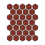 Winckelmans Hexagon 5 cm, vlak, rouge (ROU), 5 mm dik, afname per doos van 0,83 m²