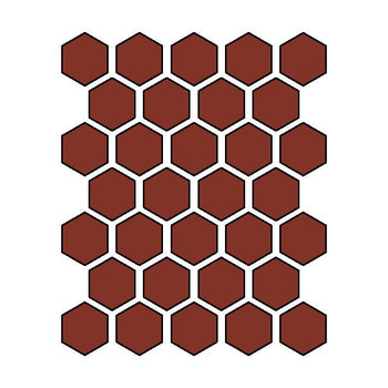 Winckelmans Hexagon 5 cm, vlak, rouge (ROU), 5 mm dik a 0,83 m²