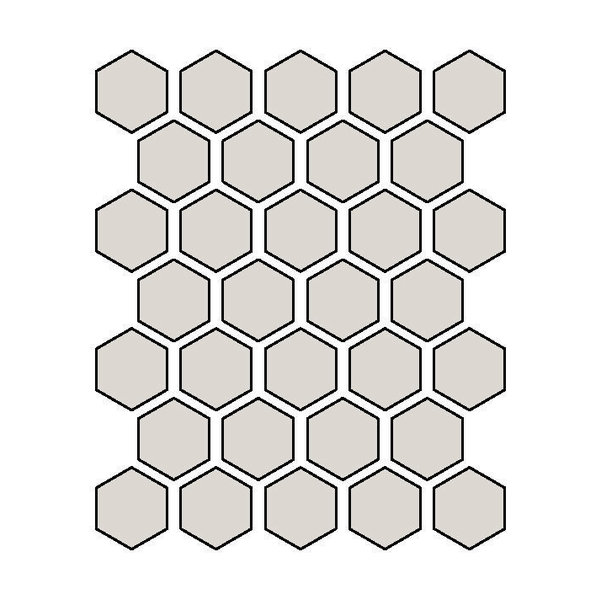 Winckelmans Hexagon 5 cm, vlak, blanc (BAU), 5 mm dik, afname per doos van 0,83 m²