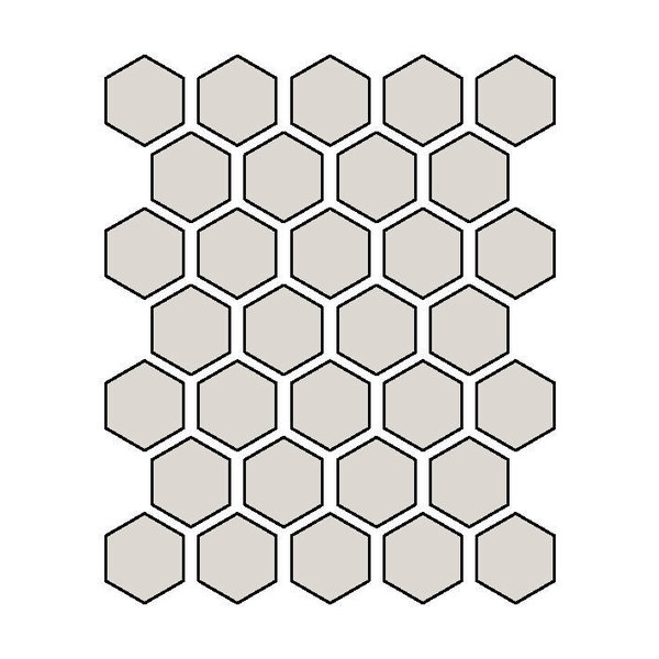 Winckelmans Hexagon 5 cm, vlak, blanc (BAU), 5 mm dik, afname per doos van 0,83 m²