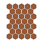 Winckelmans Hexagon 5 cm, vlak, caramel (CAR), 5 mm dik, afname per doos van 0,83 m²